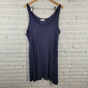 Maurices Women Dress XXL Plus Fit Flare Sleeveless Blue Rayon Blend BLU125E